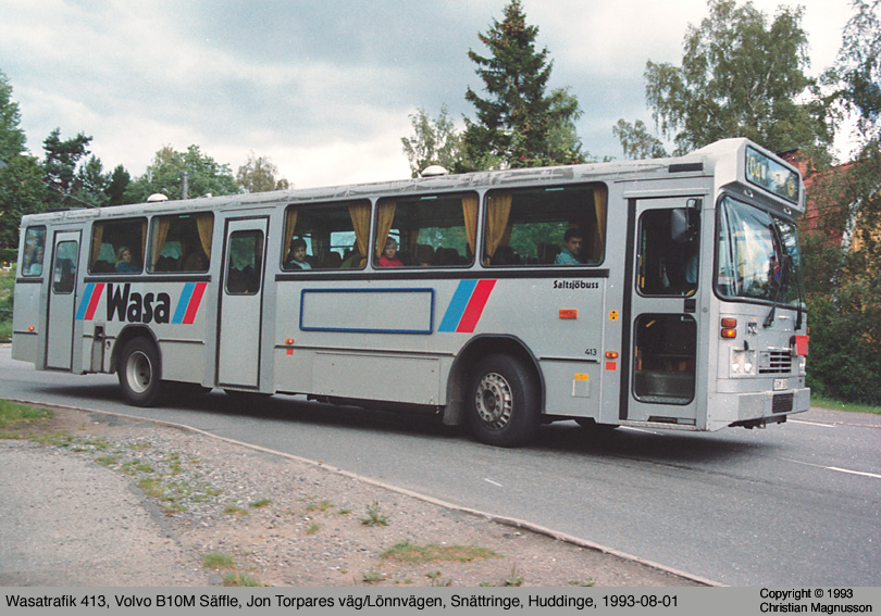 wa413_19930801.jpg - Här är en före detta SL-flygbuss (H5 4309) som har fått Wasa-märkning.